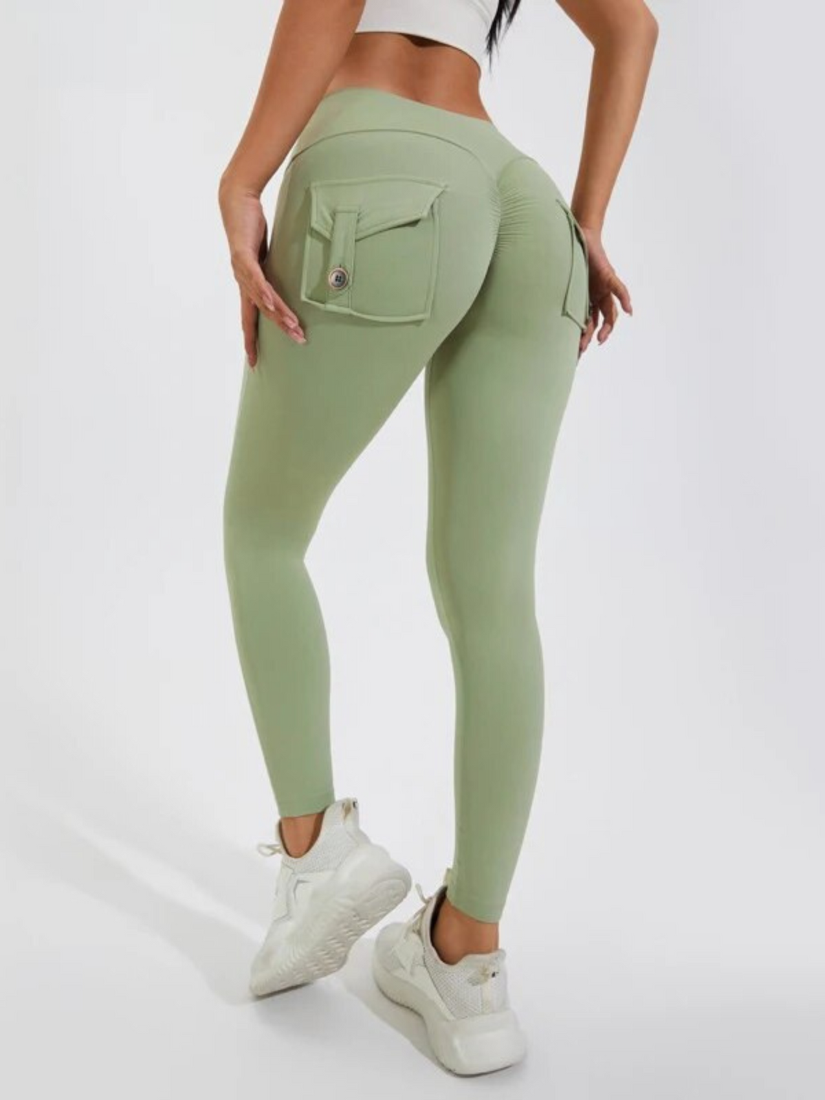 Calça Legging Modeladora Shaper com Bolsos e Empina Bumbum