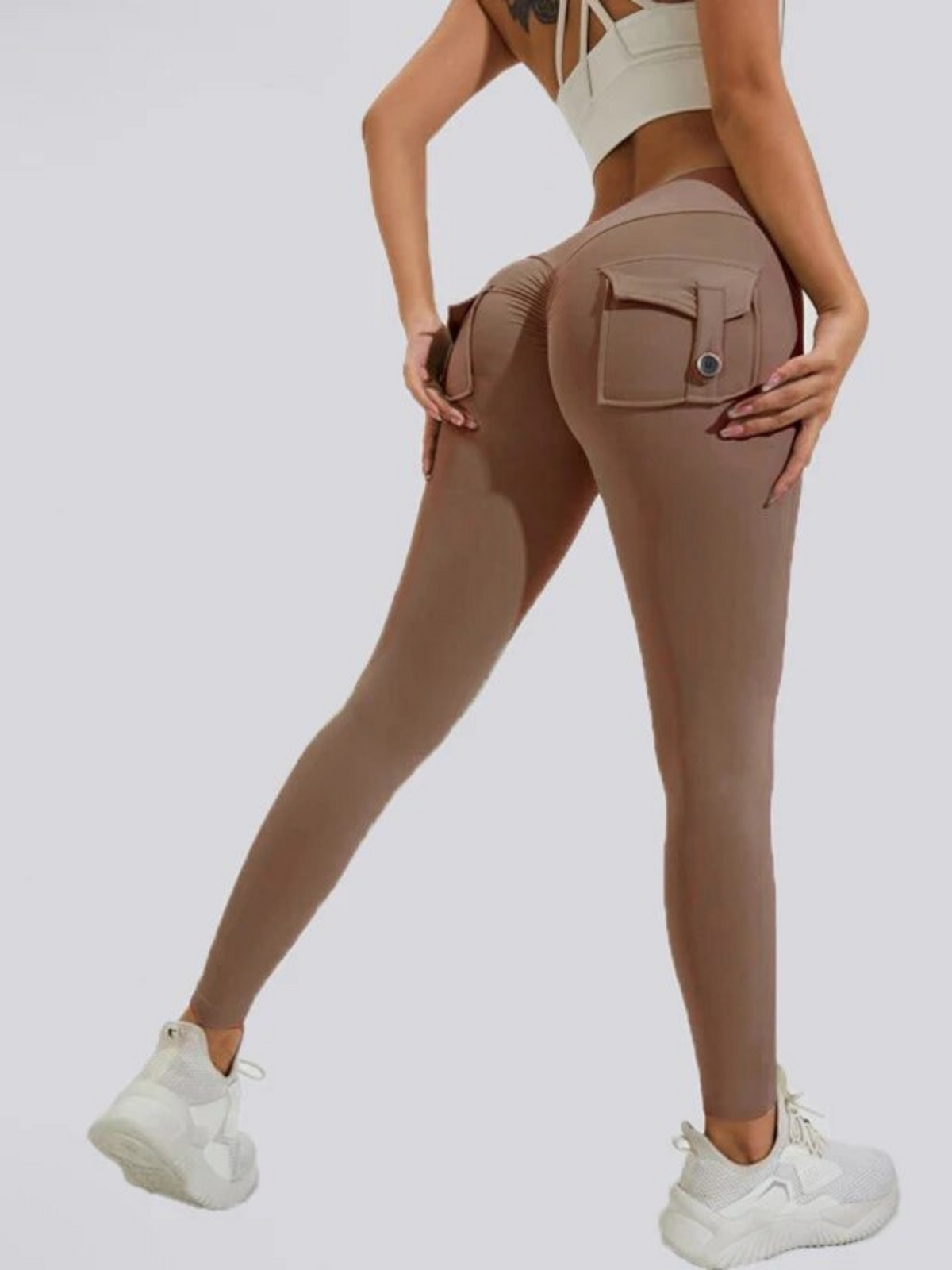 Calça Legging Modeladora Shaper com Bolsos e Empina Bumbum