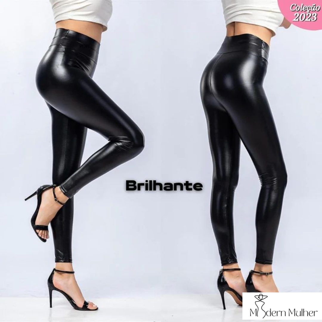 Calça Feminina Modeladora de Couro Peluciada Black