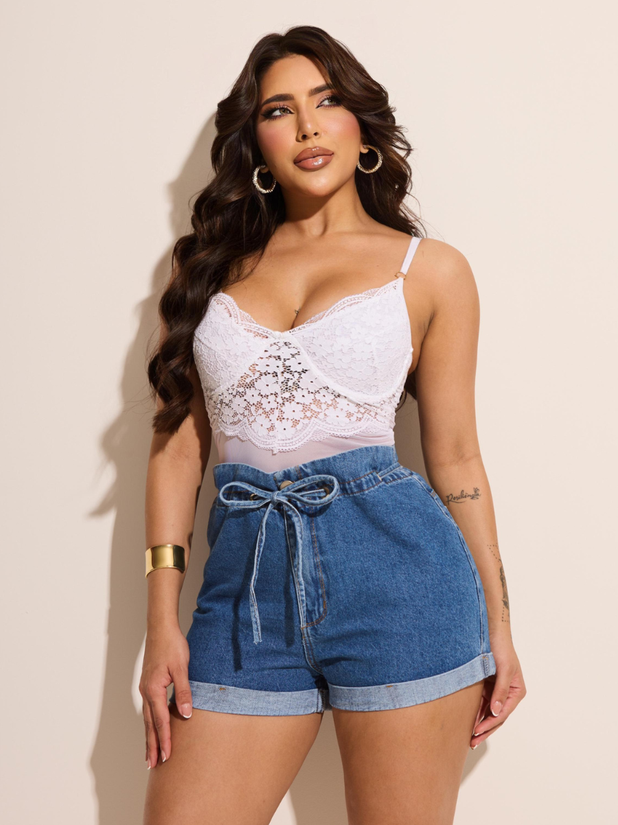 Shorts Jeans Cós Alta Perla