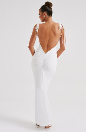 Vestido Longo Costas Aberta Sanya Branco