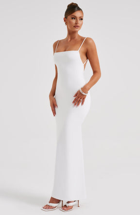 Vestido Longo Costas Aberta Sanya Branco