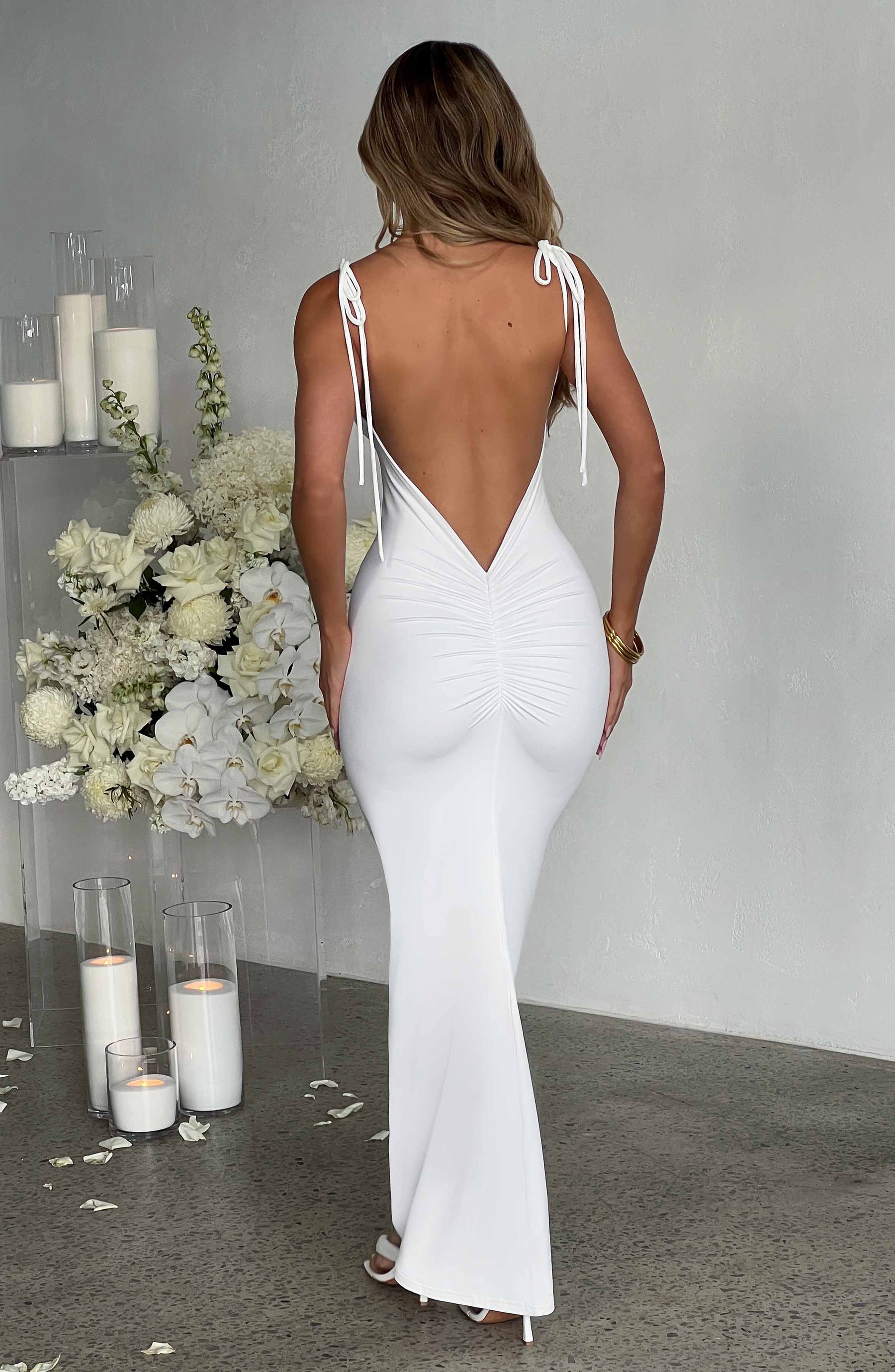 Vestido Longo Costas Aberta Sanya Branco